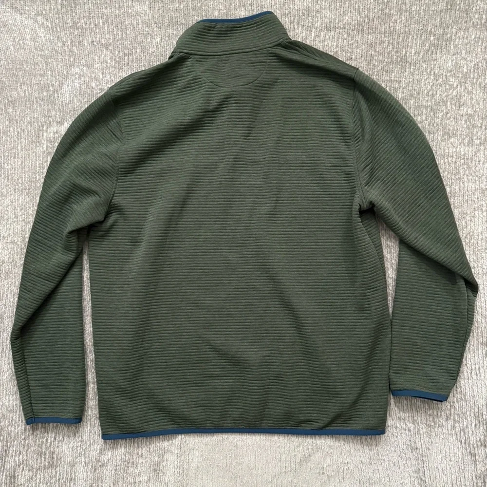 J.Crew Authentic Fleece Pullover Green XL Snap Mock Neck‎ Long Sleeve